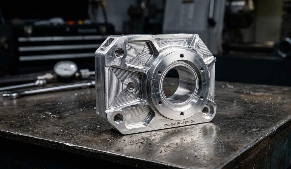 CNC frézování kovového dílu — srovnání s 3D tiskem pro konstruktéry