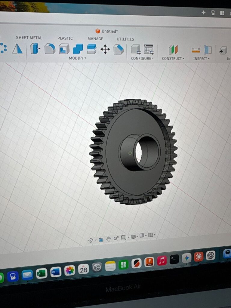 CAD model ozubeného kola před tiskem
